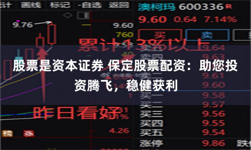 股票是资本证券 保定股票配资：助您投资腾飞，稳健获利